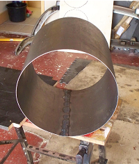 The rolled steel to form the furnace outer skin